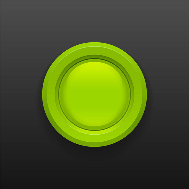 Green button icon - Vector, Image