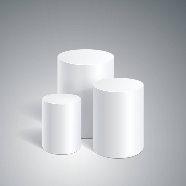 white geometric cylinders - Vector, Image