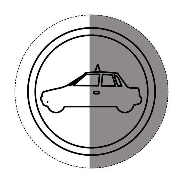 siluet simge taksi yan araba simgesi - Vektör, Görsel