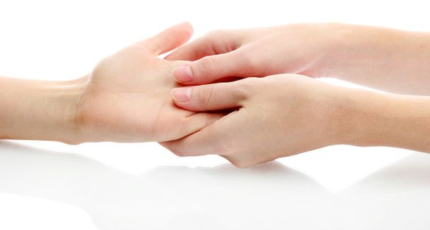 Hand massage, isolated on white - Fotoğraf, Görsel
