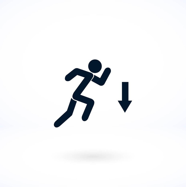 figure  man  and direction arrow icon - Vector, Image