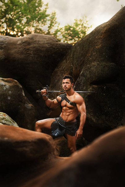 Strong warrior at the woods - Photo, image