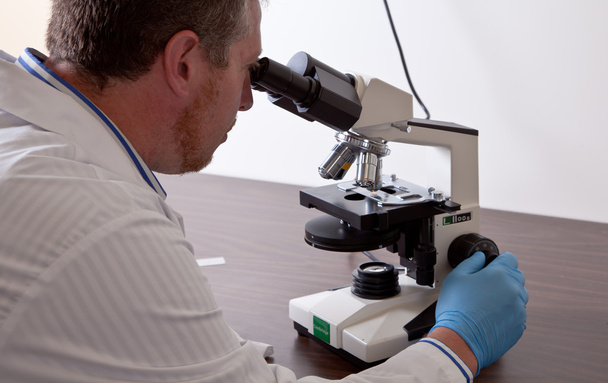 Lab scientist looks into microscope - Fotografie, Obrázek
