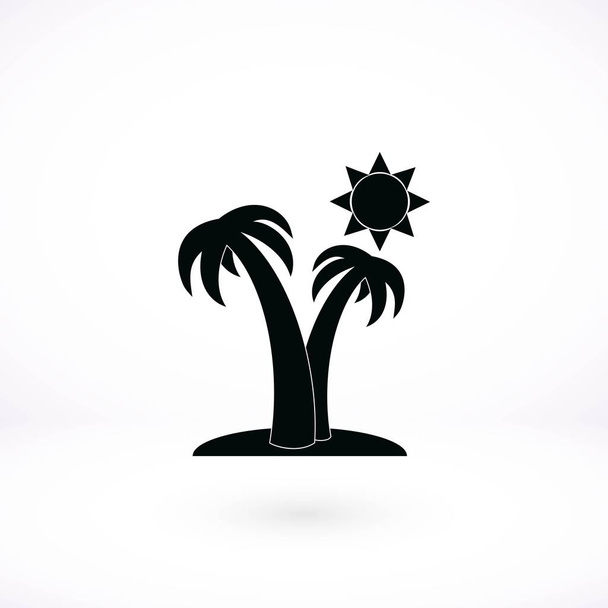 Palmy i ikona słoneczka - Wektor, obraz