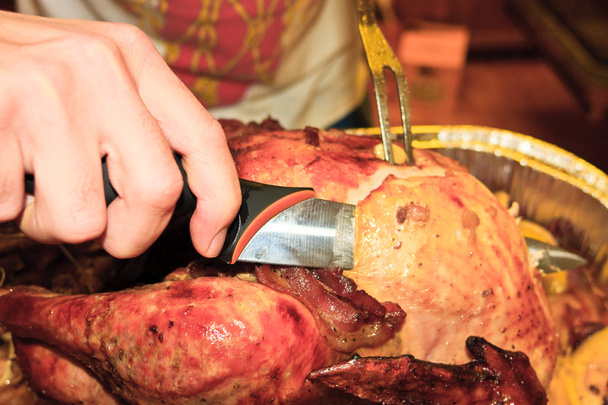 Carving the thanksgiving turkey - Photo, Image