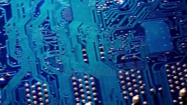 Circuit board. Electronic computer hardware technology. Motherboard digital chip. Tech science background. Integrated communication processor. Information engineering component. - Footage, Video