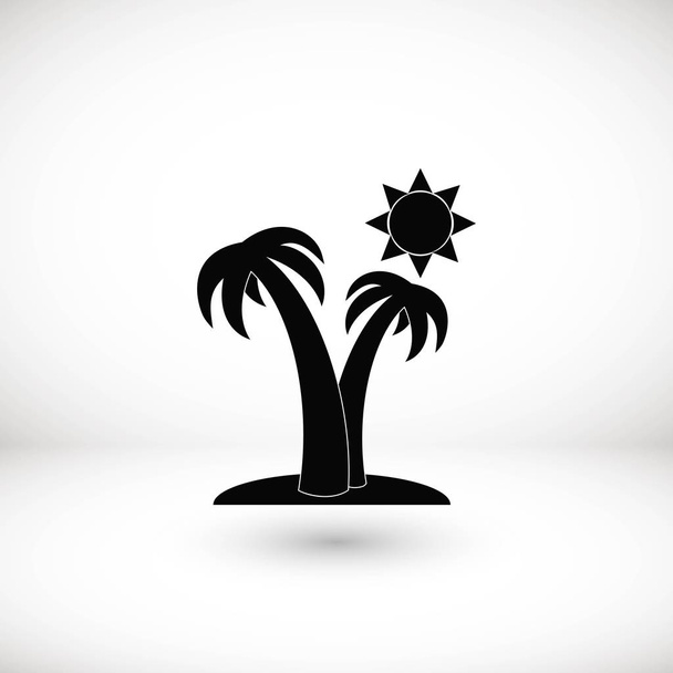 Palmen und Sonnensymbol - Vektor, Bild