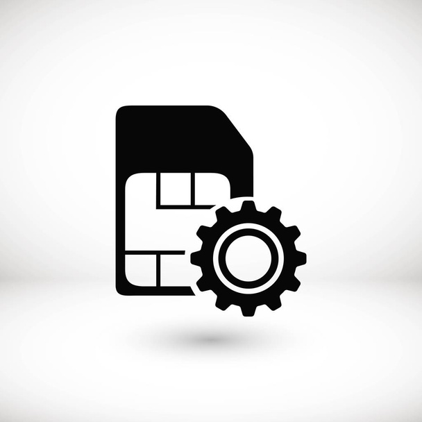 SIM card setting simple icon  - Vector, Image