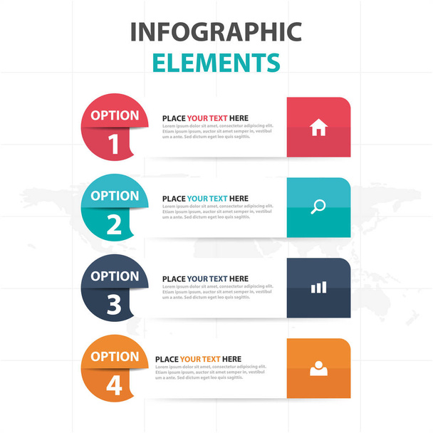 Abstract πολύχρωμο κύκλο επαγγελματίες Infographics στοιχεία, εικονογράφηση φορέα επίπεδη σχεδίαση προτύπου παρουσίαση για το σχεδιασμό web marketing διαφήμιση - Διάνυσμα, εικόνα