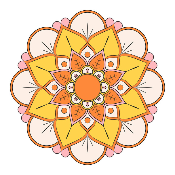 Flower Mandalas. Vintage decorative elements. Oriental pattern,  - Vector, afbeelding