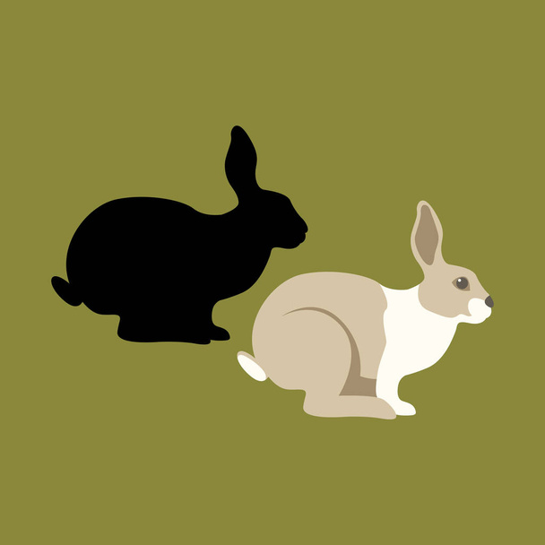 rabbit vector illustration style Flat set  - Vector, Image