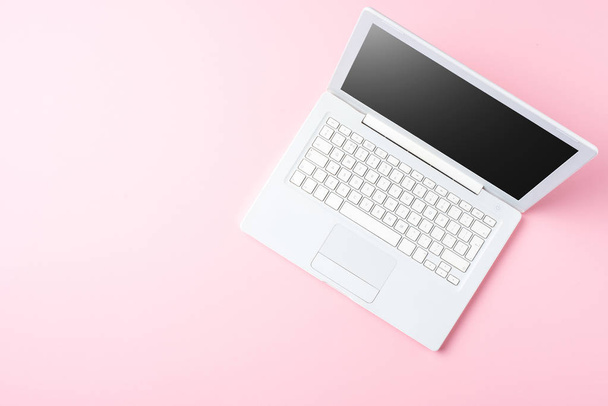 Technology background with modern white computer - Фото, зображення