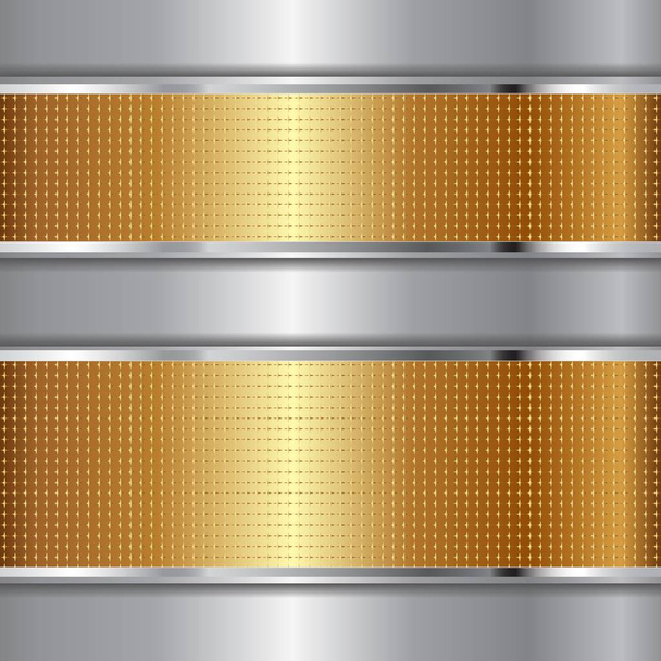 golden and silver background - Vector, Image