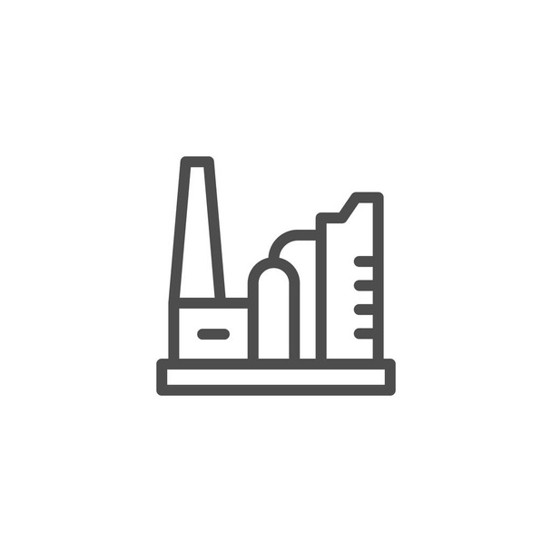 Industrial plant line icon - Vector, Image
