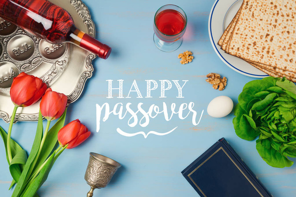 holiday Passover Pesah greeting card  - Фото, изображение