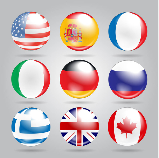 Vetor várias esferas da bandeira
 - Vetor, Imagem