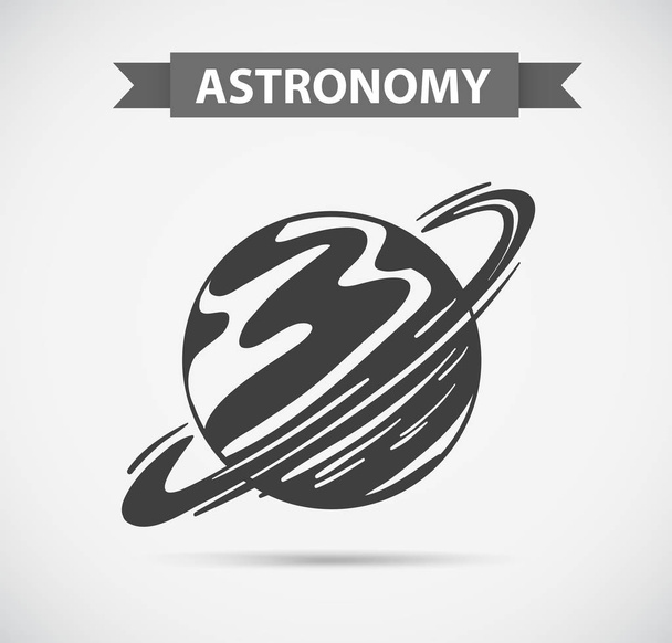 Αστρονομία λογότυπο σε γκρίζο φόντο - Διάνυσμα, εικόνα