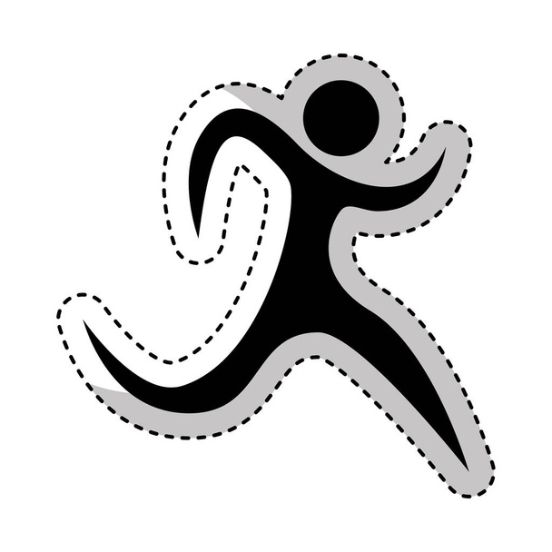 atleta corredor ícone silhueta
 - Vetor, Imagem