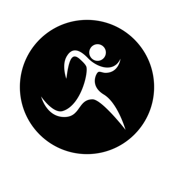 futó sportoló silhouette ikon - Vektor, kép