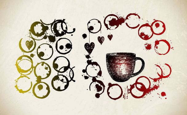 Kávé csésze háttér - Vektor, kép