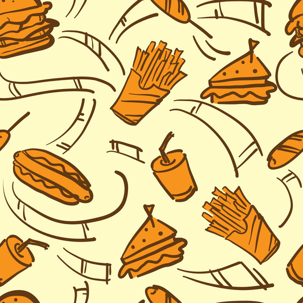 pattern fast food - Vektor, Bild