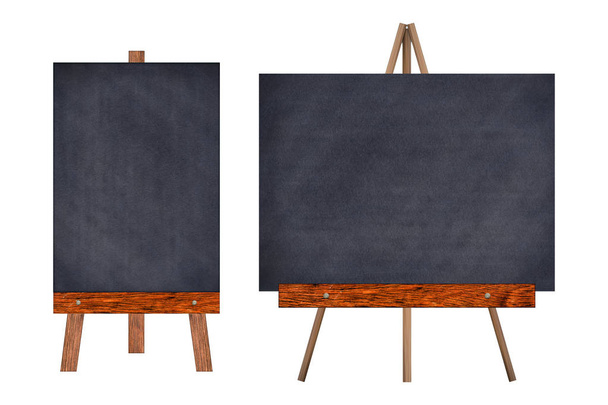 Chalkboard collection in wooden frame isolated on white background. - Foto, Bild