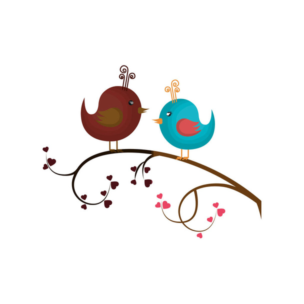 love card with cute bird - ベクター画像