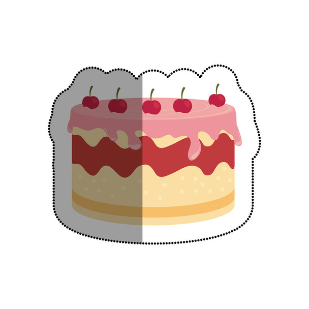 sweet cake delicious icon - Vetor, Imagem