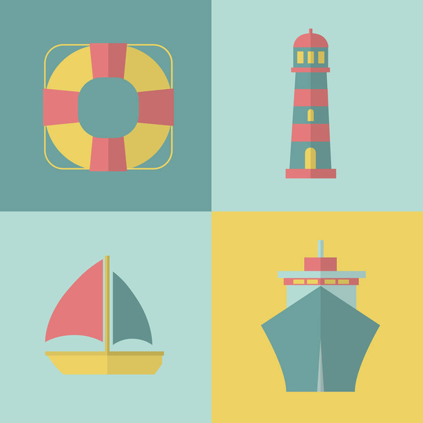 Tourism and travel icons. Vector illustration - Vector, Image