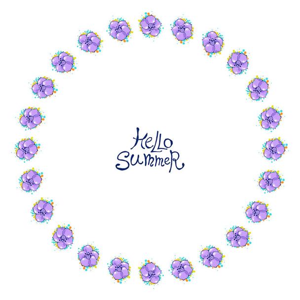 Circle floral frame - ベクター画像