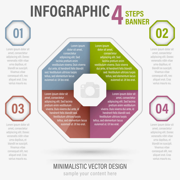 Dört iş adımları vektör Infographic afiş. Bölüm 48. - Vektör, Görsel