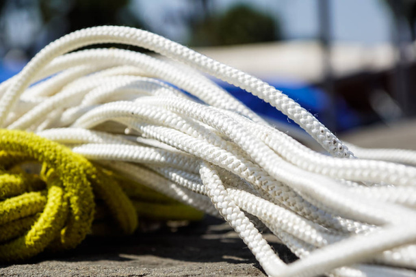 Boat rope white and yellow - Foto, Imagem