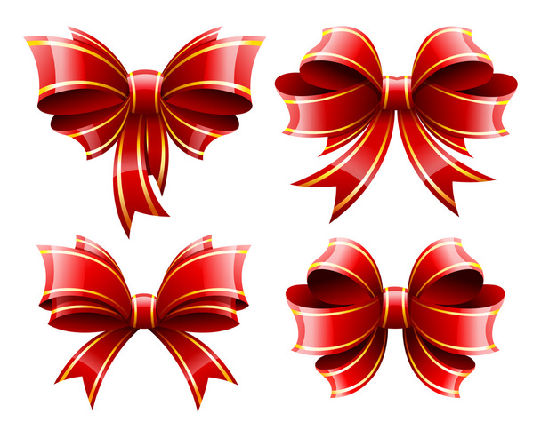 vector set van mooie rode geschenk bogen - Vector, afbeelding