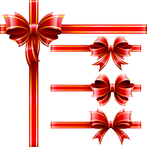 Векторний набір красивих червоних подарункових луків
 - Вектор, зображення
