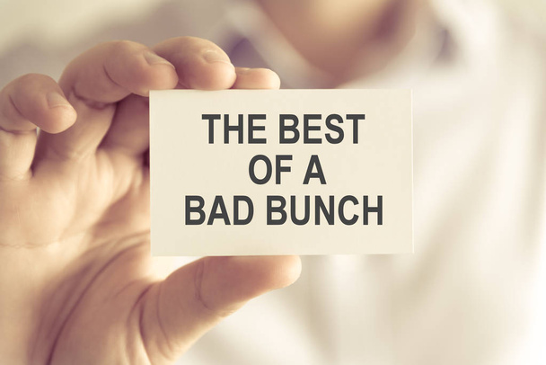 Κρατώντας το καλύτερο του μια κακή τσαμπιού μήνυμα κάρτα επιχειρηματίας - Φωτογραφία, εικόνα