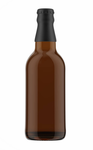 top on brown bottle of cold beer - Foto, Bild