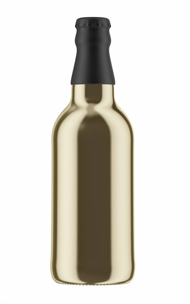 black top on golden bottle of beer - Фото, зображення