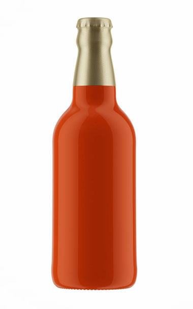 golden top on orange bottle of beer - Valokuva, kuva