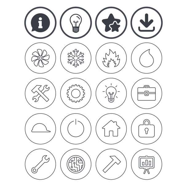 Ventilation, heat and air conditioning icons - Vector, Image