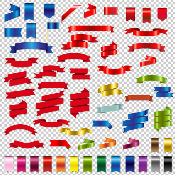 Color Web Ribbons Big Set - Vetor, Imagem