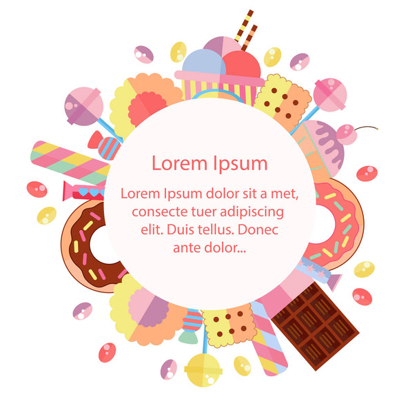 design of colored sweets - Vector, Imagen