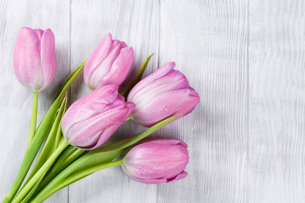pink tulips flowers - Photo, Image