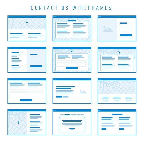 Contactez-nous Composants Wireframe pour prototypes
. - Vecteur, image