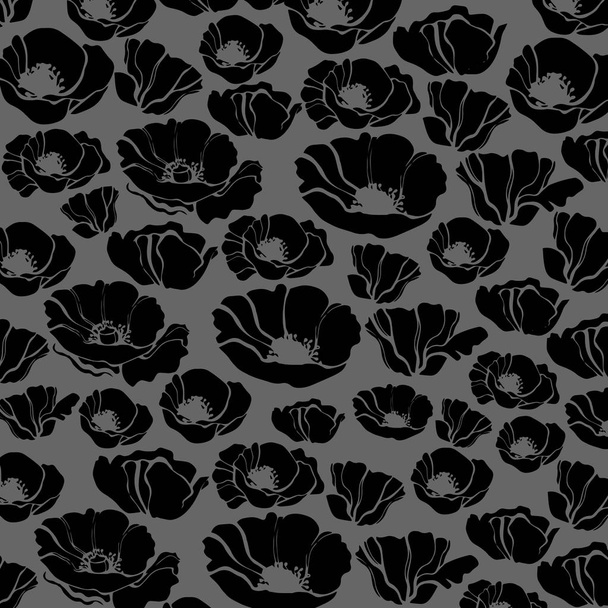 poppy nature flower vector plant pattern drawing illustration design - Vettoriali, immagini