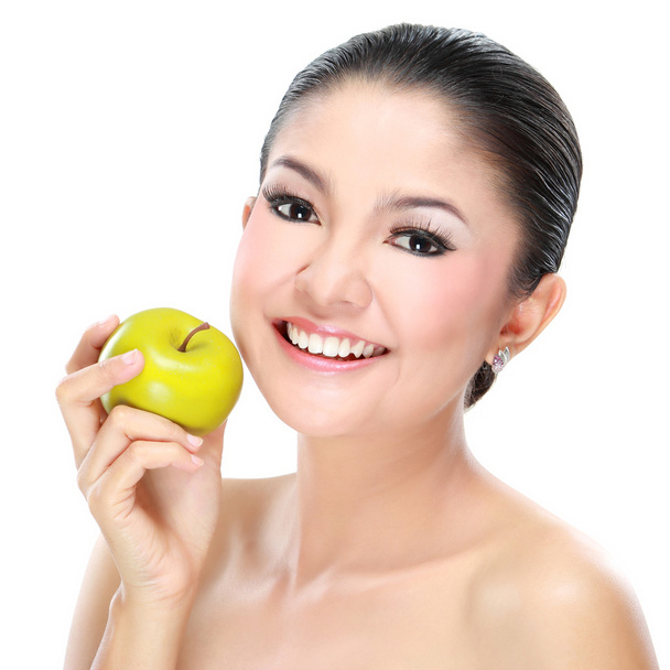Beautiful woman with apple - Foto, Bild