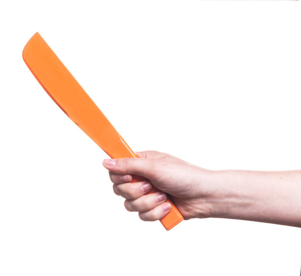 female hand holding kitchen utensil - 写真・画像