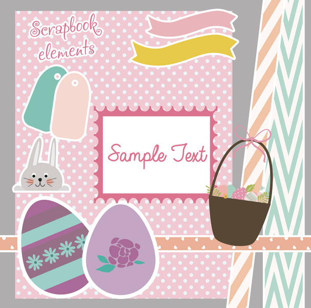 Happy Easter set with cute elements - Wektor, obraz