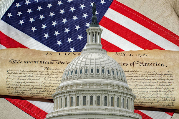 Bağımsızlık Bildirgesi 4 Temmuz 1776 tarihinde Washington Dc capitol - Fotoğraf, Görsel