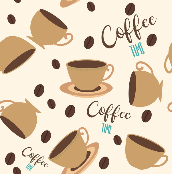 Seamless coffee pattern - Vektor, kép