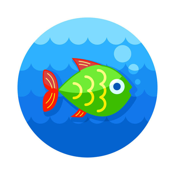 Icono de pescado. Verano. Vacaciones
 - Vector, Imagen